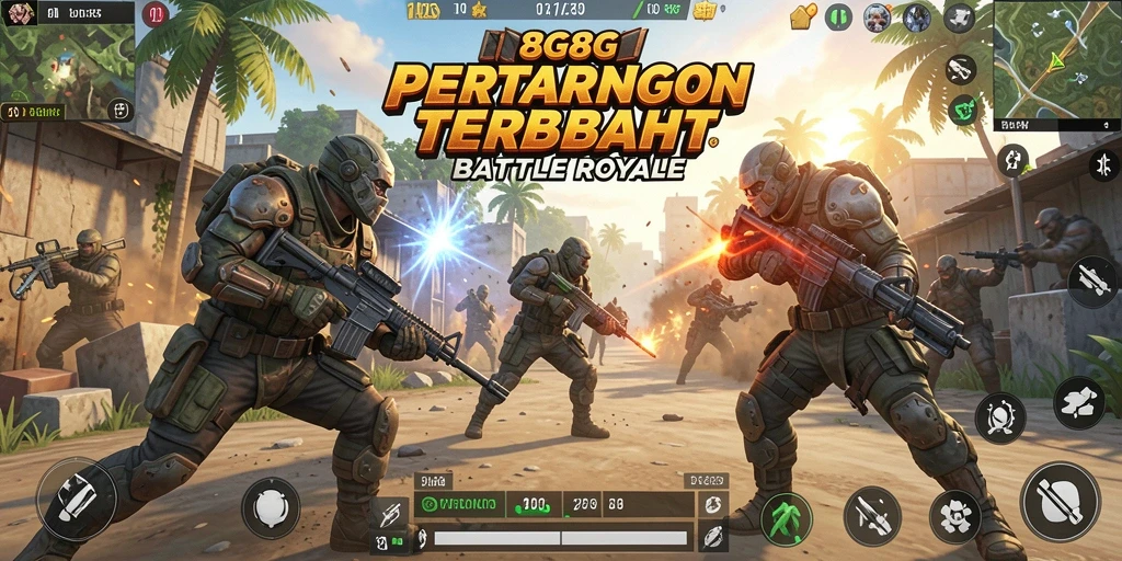Tampilan seru gameplay Battle Royale dalam 8G8G.