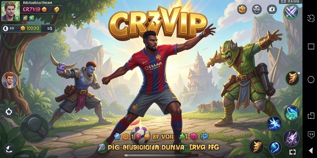 Tampilan dramatis gameplay RPG yang penuh aksi dan petualangan.