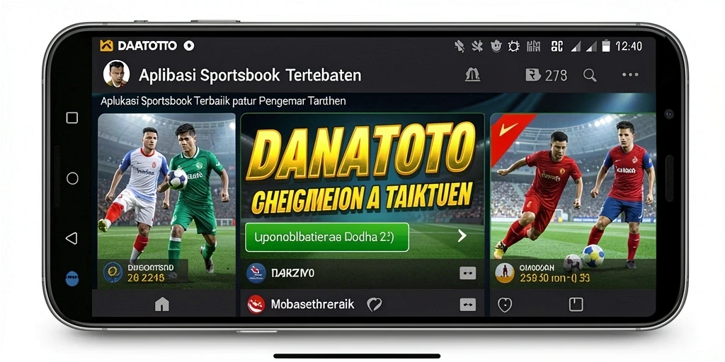 Screenshot DANATOTO menampilkan taruhan langsung dan statistik olahraga.