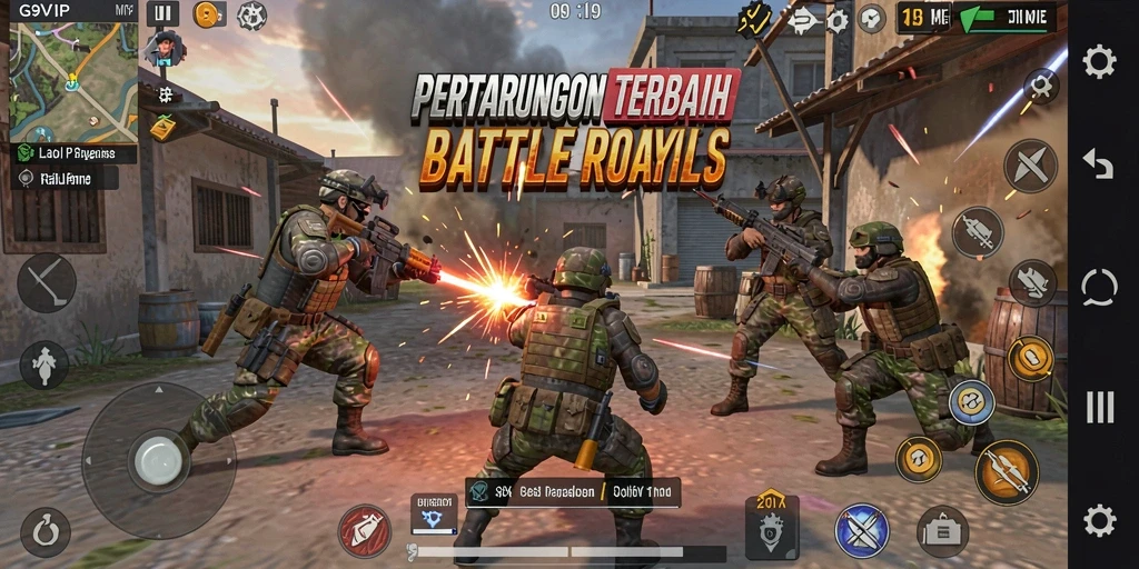 Tampilan menarik dari G9VIP yang menampilkan aksi Battle Royale yang mendebarkan.