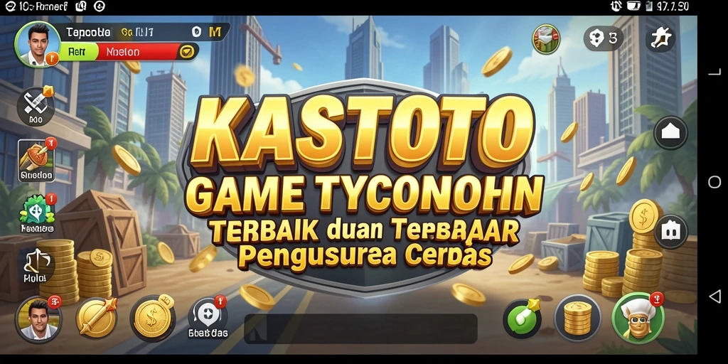 Screenshot KASTOTO menampilkan gameplay seru membangun empire bisnis.