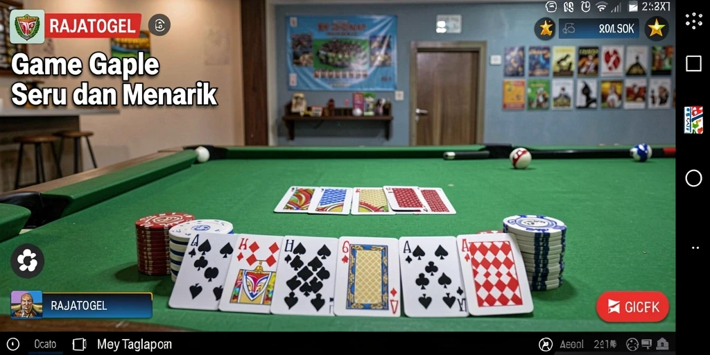 Tampilan gameplay <strong>RAJATOGEL</strong> dengan suasana Gaple yang menarik.