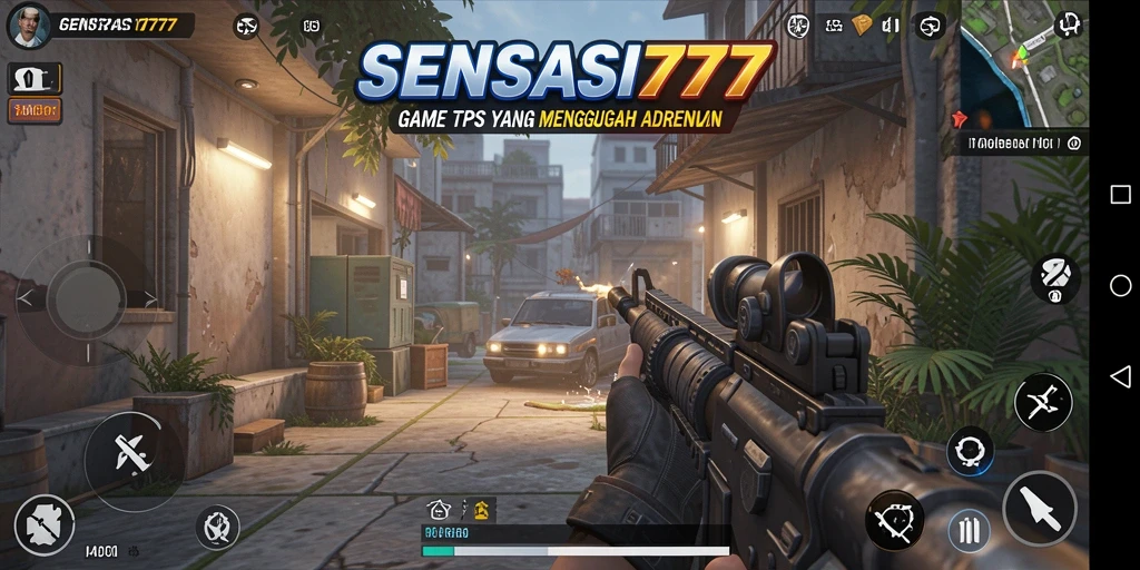 Tangkapan layar utama gameplay SENSASI777 menunjukkan aksi TPS yang mendebarkan.