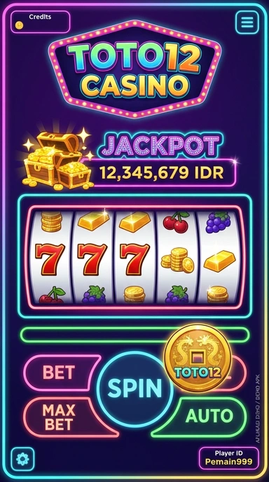 Tampilan utama aplikasi toto12 dengan navigasi yang mudah.